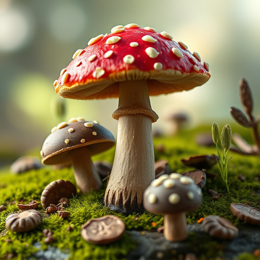 Magic Mushroom Chocolates with Nature Background