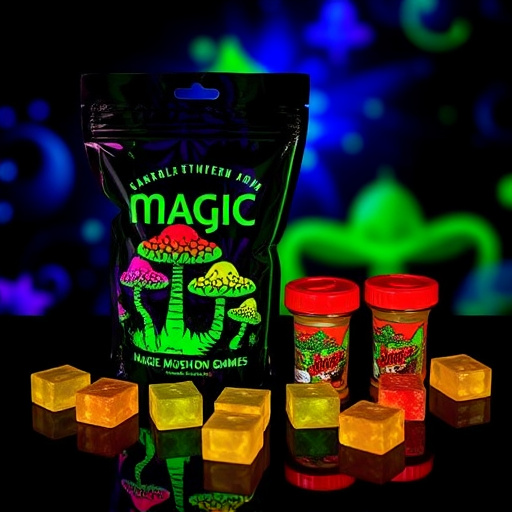 Magic Mushroom Gummies Packaging Shots