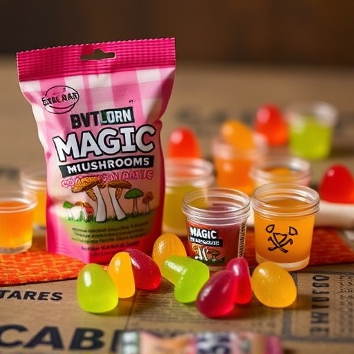 Magic Mushroom Gummies Packaging Shots