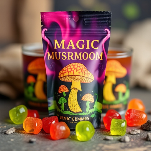 Magic Mushroom Gummies Packaging Shots