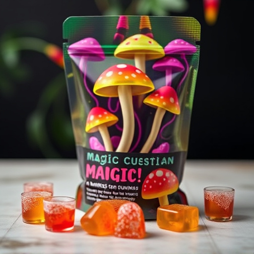 Magic Mushroom Gummies Packaging Shots
