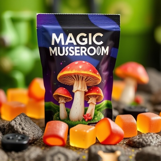Magic Mushroom Gummies Packaging Shots