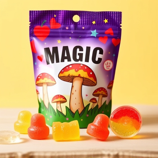 Magic Mushroom Gummies Packaging Shots