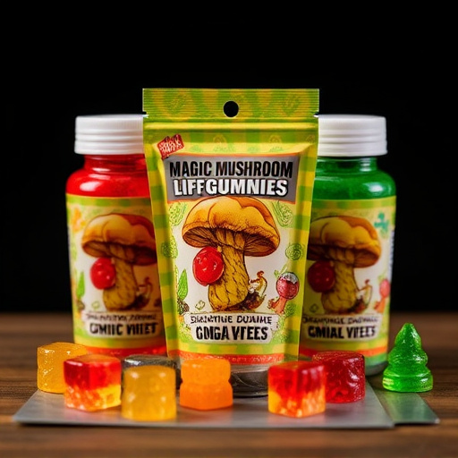 Magic Mushroom Gummies Packaging Shots