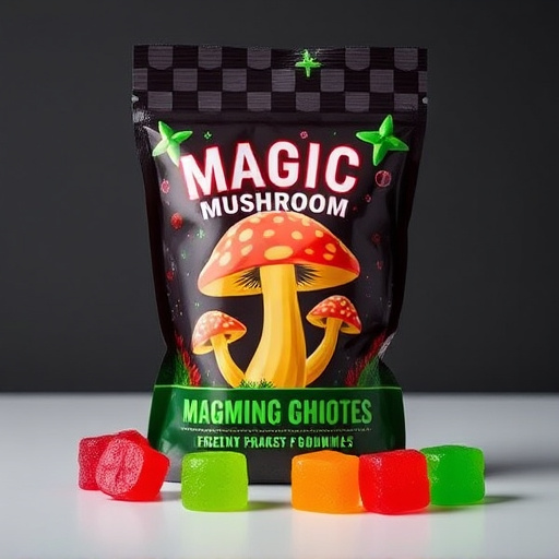 Magic Mushroom Gummies Packaging Shots