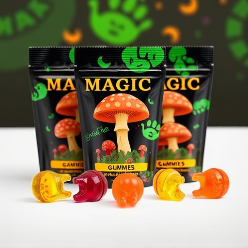 Magic Mushroom Gummies Packaging Shots