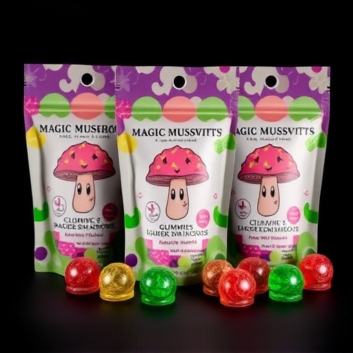 Magic Mushroom Gummies Packaging Shots