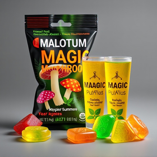 Magic Mushroom Gummies Packaging Shots