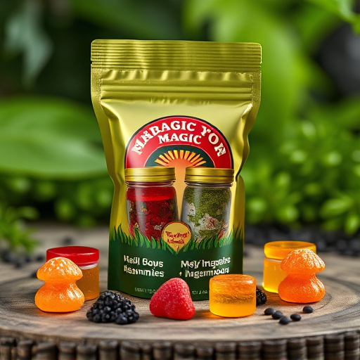 Magic Mushroom Gummies Packaging Shots