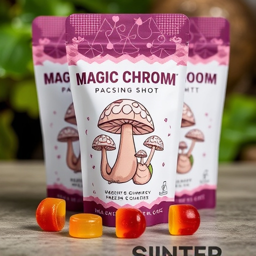 Magic Mushroom Gummies Packaging Shots
