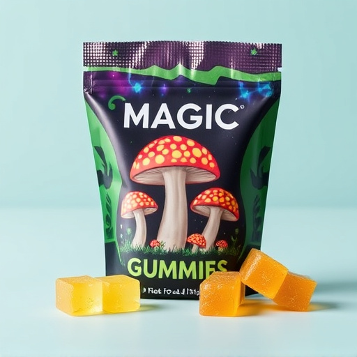 Magic Mushroom Gummies Packaging Shots