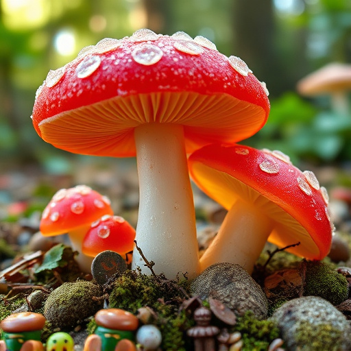 Magic Mushroom Gummies with Nature Background