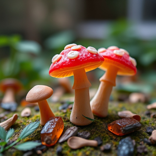 Magic Mushroom Gummies with Nature Background