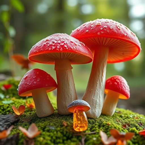 Magic Mushroom Gummies with Nature Background