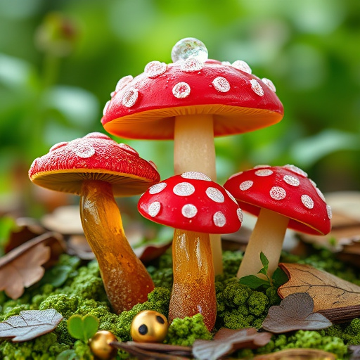 Magic Mushroom Gummies with Nature Background