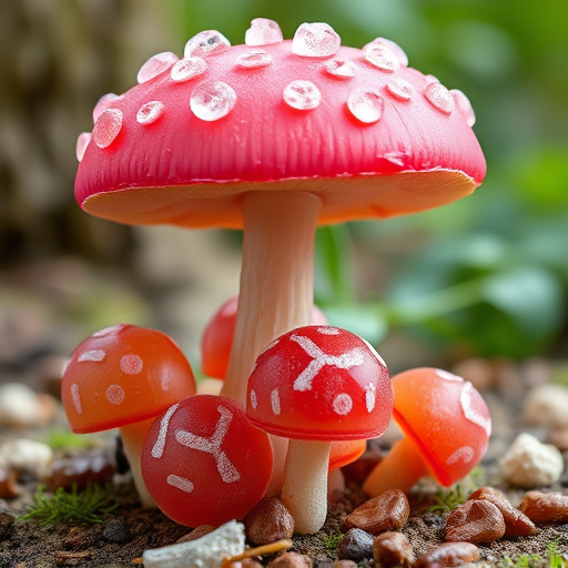 Magic Mushroom Gummies with Nature Background