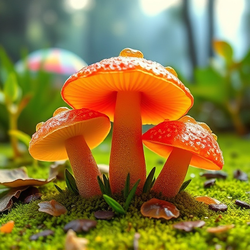 Magic Mushroom Gummies with Nature Background