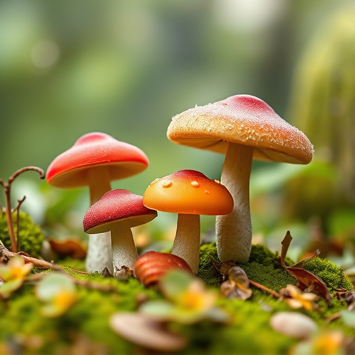 Magic Mushroom Gummies with Nature Background