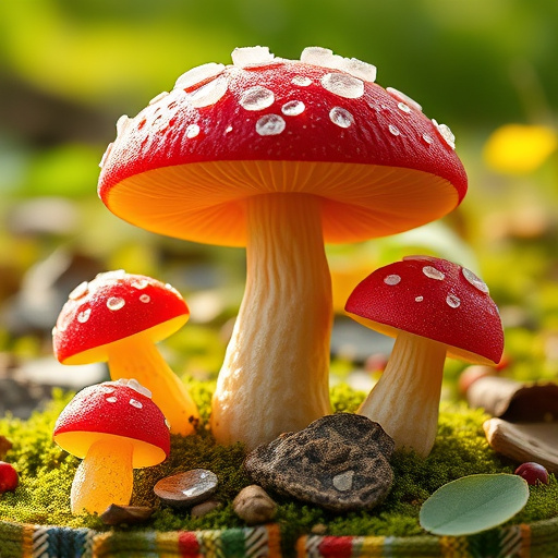 Magic Mushroom Gummies with Nature Background