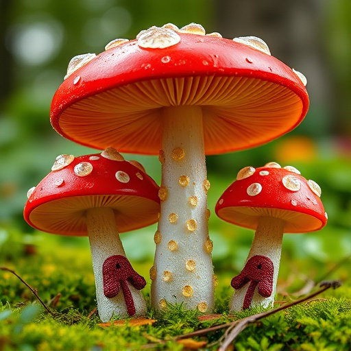 Magic Mushroom Gummies with Nature Background