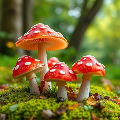 Magic Mushroom Gummies with Nature Background