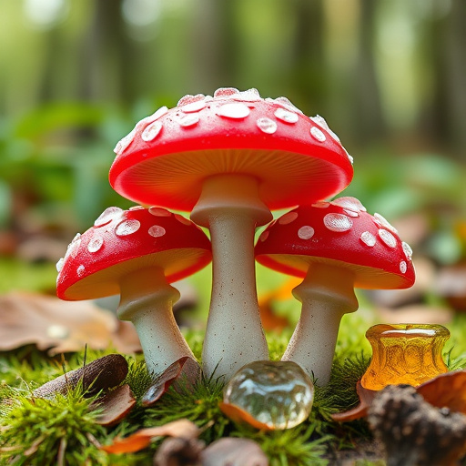 Magic Mushroom Gummies with Nature Background