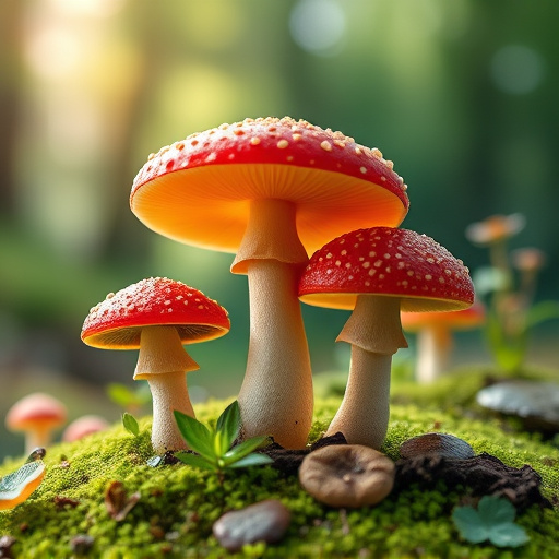 Magic Mushroom Gummies with Nature Background