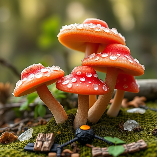 Magic Mushroom Gummies with Nature Background