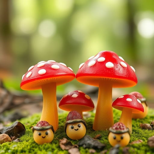 Magic Mushroom Gummies with Nature Background