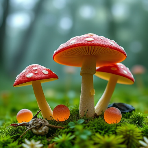 Magic Mushroom Gummies with Nature Background