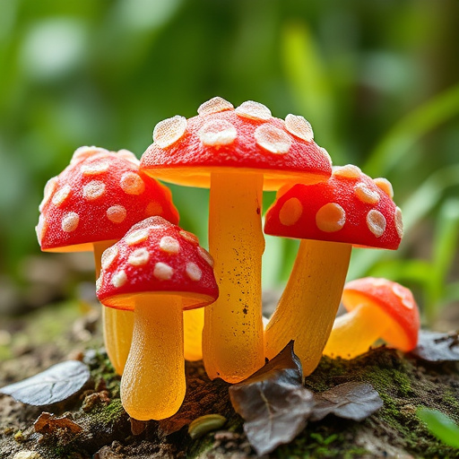 Magic Mushroom Gummies with Nature Background