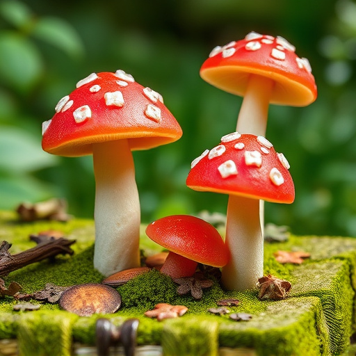 Magic Mushroom Gummies with Nature Background