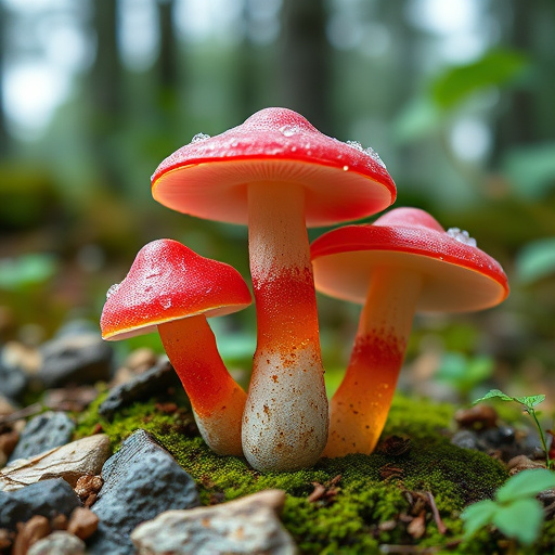 Magic Mushroom Gummies with Nature Background