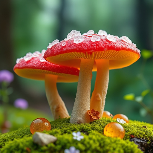 Magic Mushroom Gummies with Nature Background