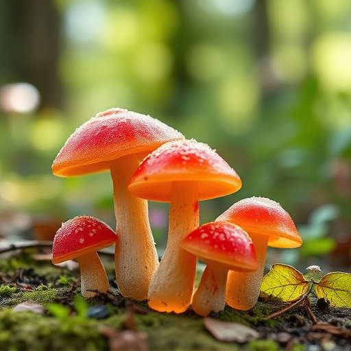 Magic Mushroom Gummies with Nature Background