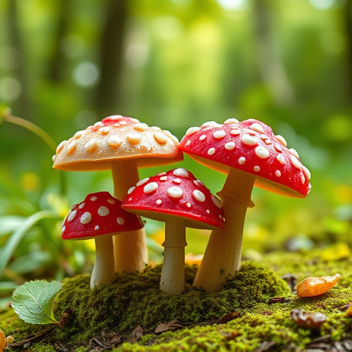 Magic Mushroom Gummies with Nature Background