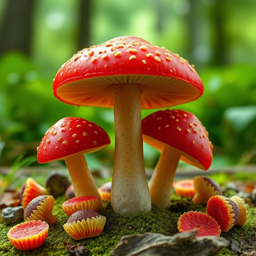 Magic Mushroom Gummies with Nature Background