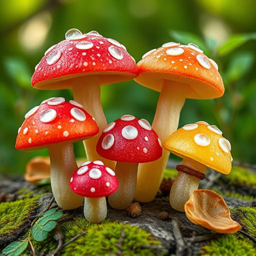 Magic Mushroom Gummies with Nature Background