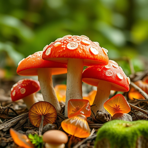 Magic Mushroom Gummies with Nature Background