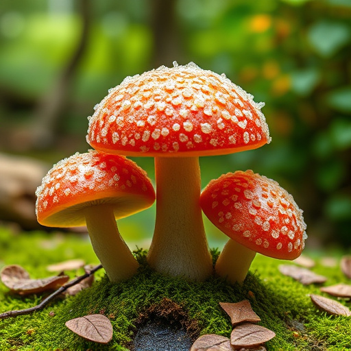 Magic Mushroom Gummies with Nature Background