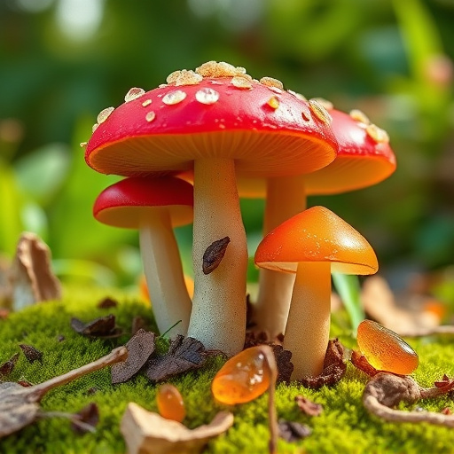 Magic Mushroom Gummies with Nature Background