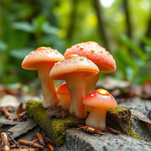Magic Mushroom Gummies with Nature Background