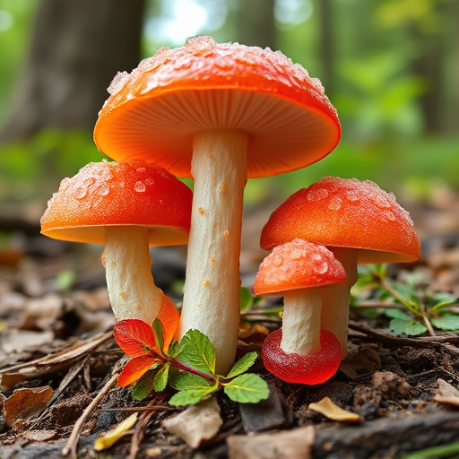 Magic Mushroom Gummies with Nature Background