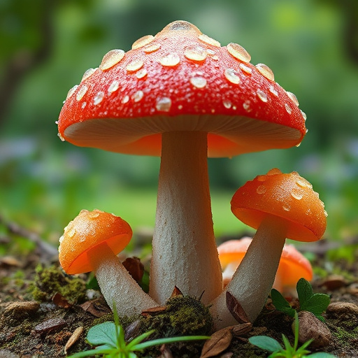 Magic Mushroom Gummies with Nature Background
