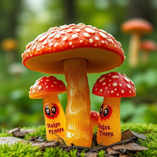 Magic Mushroom Gummies with Nature Background