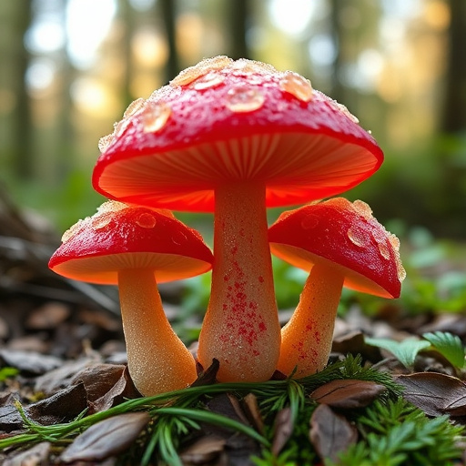 Magic Mushroom Gummies with Nature Background