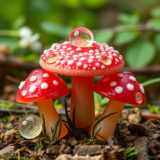 Magic Mushroom Gummies with Nature Background