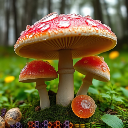 Magic Mushroom Gummies with Nature Background