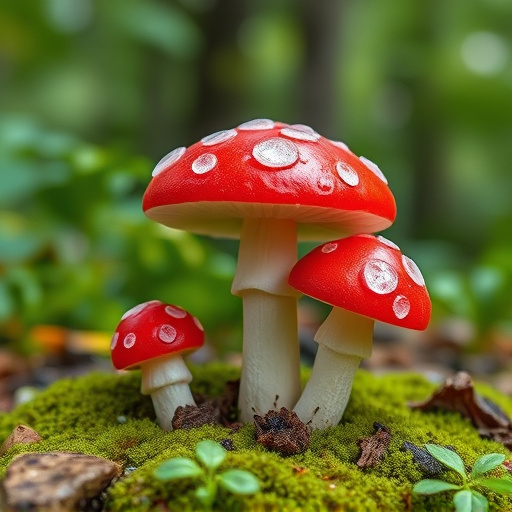 Magic Mushroom Gummies with Nature Background
