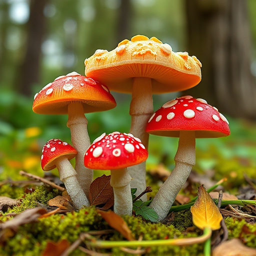 Magic Mushroom Gummies with Nature Background